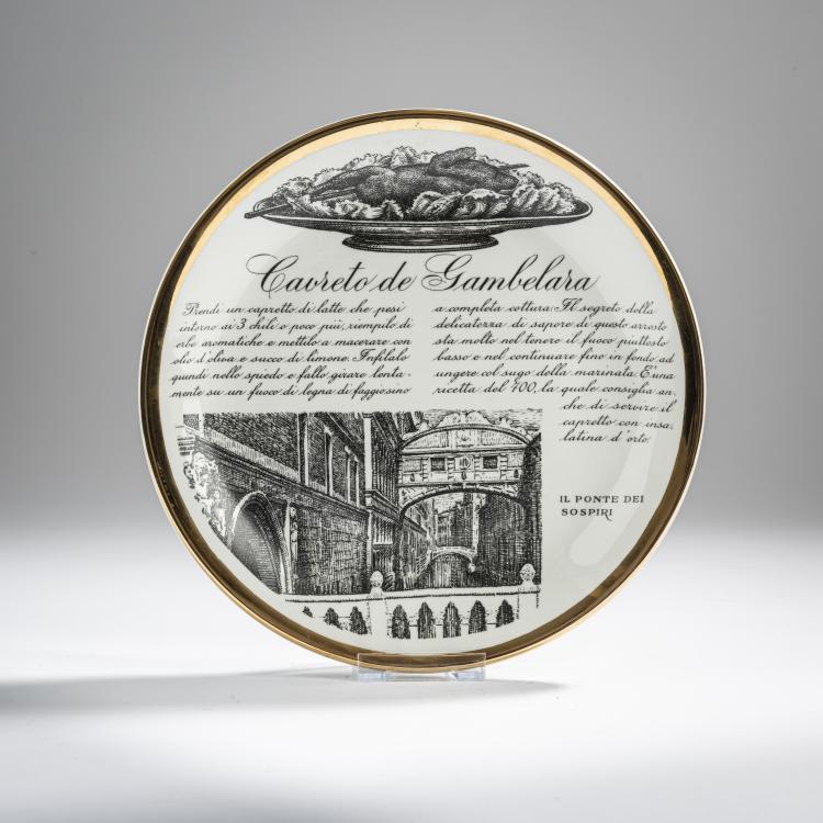 Hauptbild zu Objekt, Plate 'Specialit&agrave; Venete', 1960s, Piero Fornasetti, Fornasetti, 155A 211