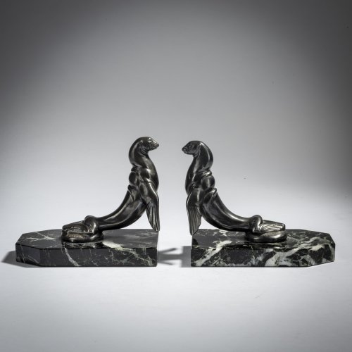 Set of two 'Otaries' bookends, 1920s