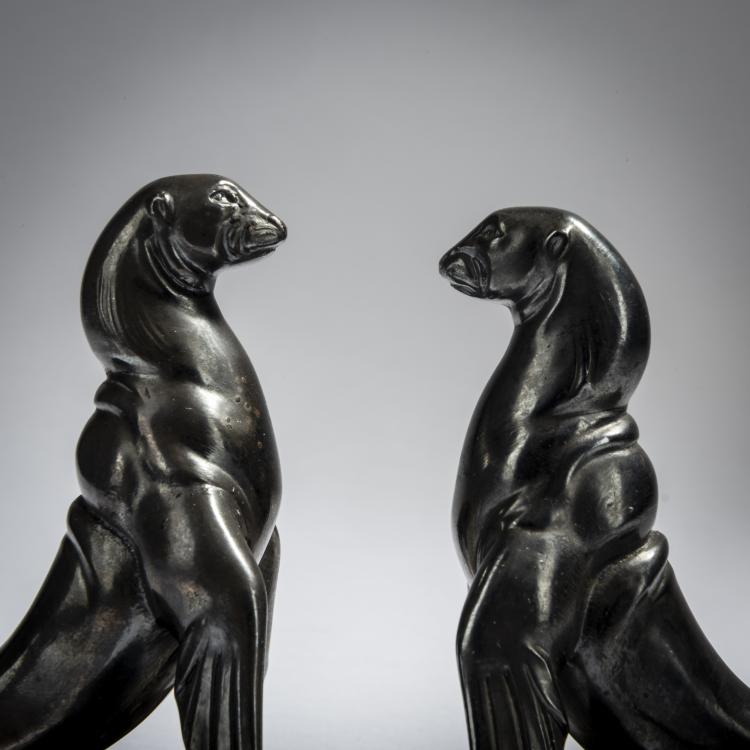 Bild 2 zu Objekt, Set of two 'Otaries' bookends, 1920s, Maurice Fr&eacute;court, Frecourt, Maurice, 153C 639