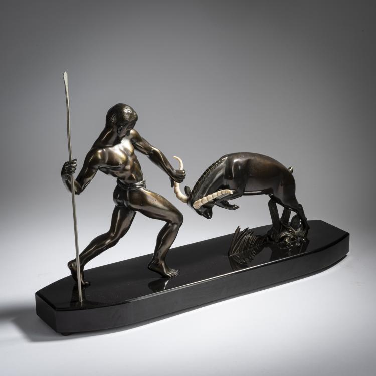 Bild 2 zu Objekt, Hunter with antelope, c. 1930, Salvator Riolo, Kowas, 153C 463