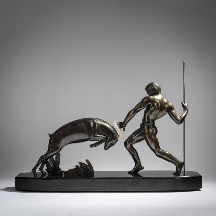 Bild 4 zu Objekt, Hunter with antelope, c. 1930, Salvator Riolo, Kowas, 153C 463