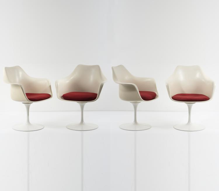 Bild 1 zu Objekt, Vier Armlehnst&uuml;hle 'Tulip' - '151', 1956, Eero Saarinen, Knoll International, New York, 155B 466