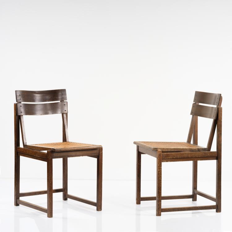 Hauptbild zu Objekt, Set of two chairs, c. 1926, Erich Dieckmann, Bauhochschule Weimar (zugeschrieben), 154A 35