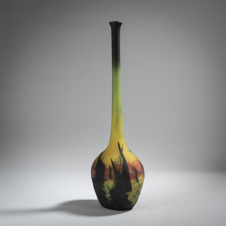 Bild 1 zu Objekt, Berluze 'Voiliers, soleil couchant', 1910, Daum Fr&egrave;res, Nancy, 153B 138