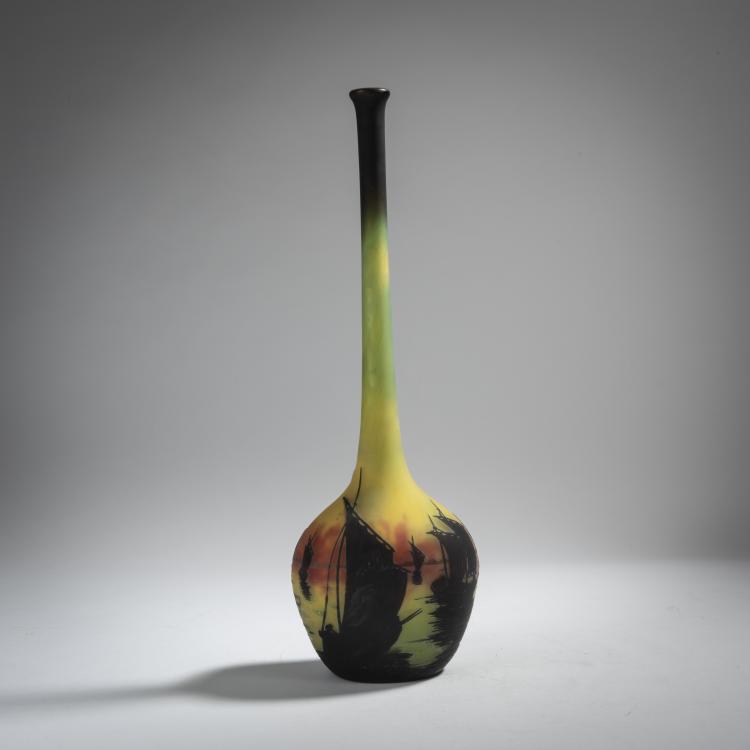 Bild 2 zu Objekt, Berluze 'Voiliers, soleil couchant', 1910, Daum Fr&egrave;res, Nancy, 153B 138