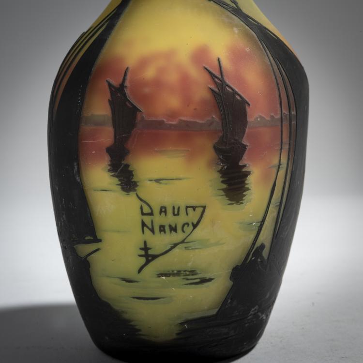 Bild 3 zu Objekt, Berluze 'Voiliers, soleil couchant', 1910, Daum Fr&egrave;res, Nancy, 153B 138