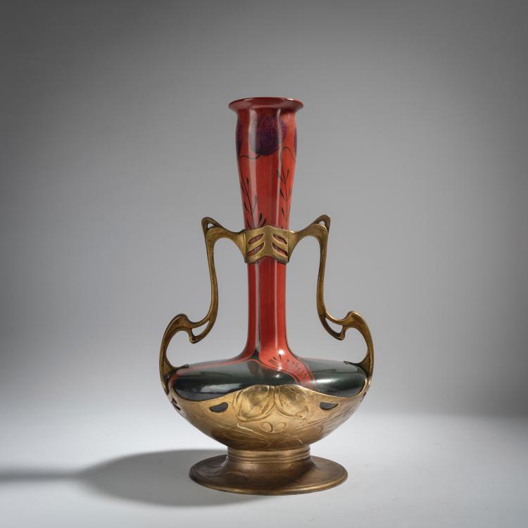 Hauptbild zu Objekt, Vase with handles, 1899/1900, Scherf, Walter, N&uuml;rnberg; Zsolnay, Vilmos, P&eacute;cs (zug.), 153C 654