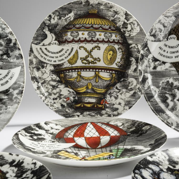 Bild 1 zu Objekt, Set of six plates 'Mongolfiere', 1955, Piero Fornasetti, Fornasetti, Mailand, 155A 210