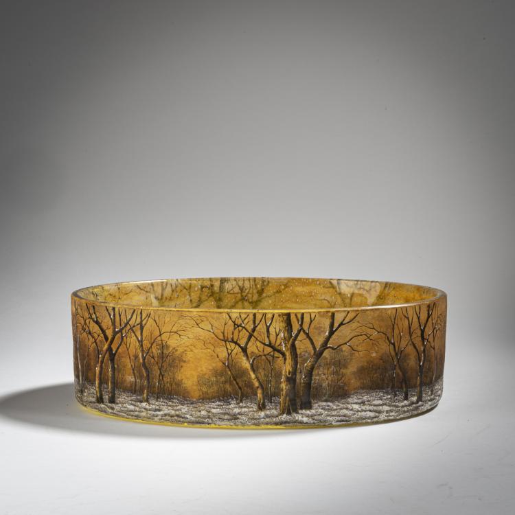 Bild 2 zu Objekt, Gro&szlig;e Jardiniere 'Cr&eacute;puscule neige' oder 'Paysage hiver', um 1906, Daum Fr&egrave;res, Nancy, 153B 128