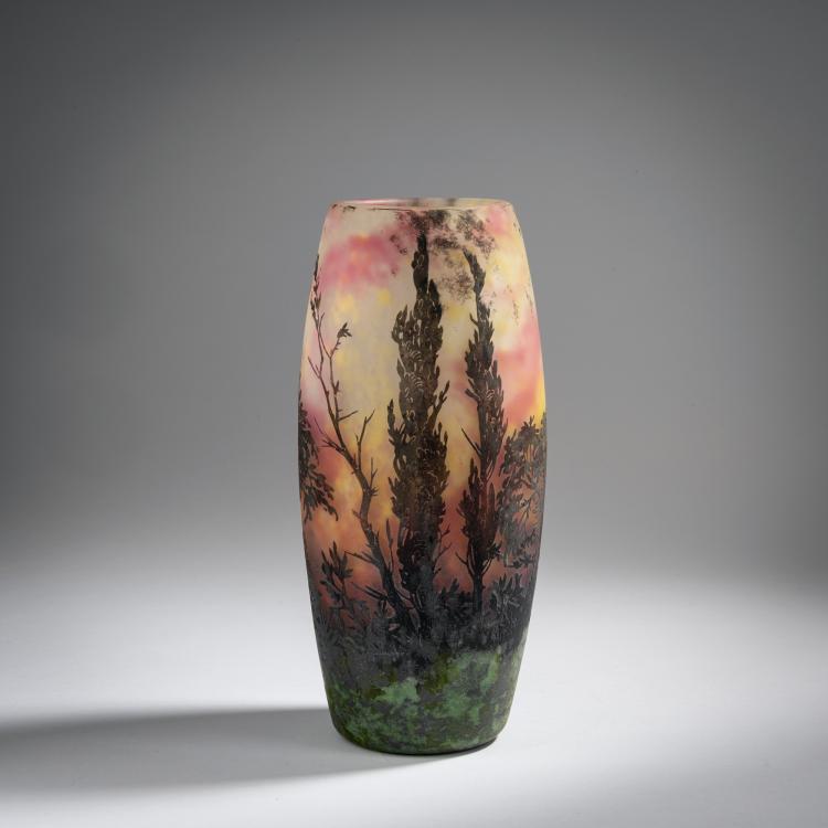 Hauptbild zu Objekt, Vase 'Paysage cr&eacute;puscule', um 1905, Daum Fr&egrave;res, Nancy, 153B 122