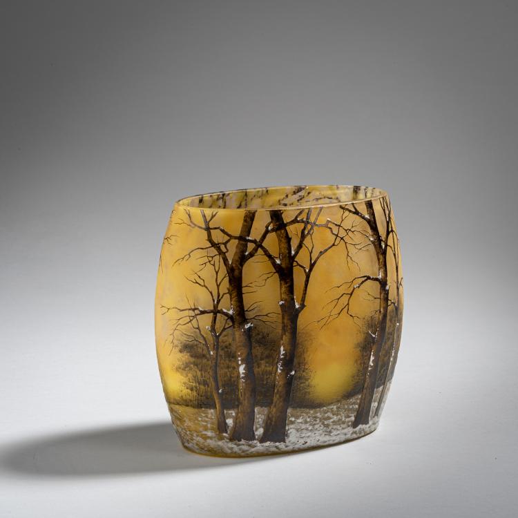 Hauptbild zu Objekt, Vase 'Cr&eacute;puscule neige' oder 'Paysage hiver', um 1906, Daum Fr&egrave;res, Nancy, 153B 129