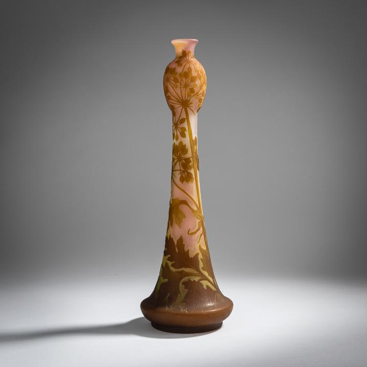Hauptbild zu Objekt, Hohe Vase 'Ombelles', 1905-08, Gall&eacute;, Etablissements, Nancy, 153B 218