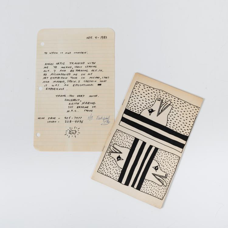 Hauptbild zu Objekt, Autograph: 'To whom it may concern' (Bescheinigung f&uuml;r Angel Ortiz), 4. November 1983, Keith Haring, 154D 452