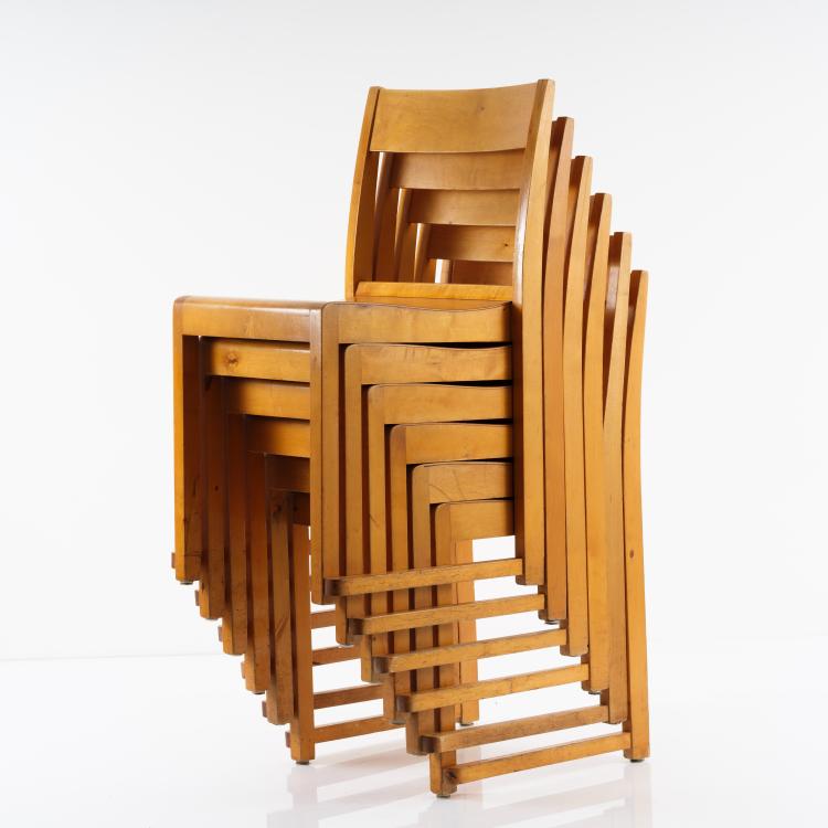 Bild 2 zu Objekt, Sechs Stapelst&uuml;hle 'Orkesterstolen', 1932, Sven Markelius, Svenska M&ouml;belfabrikerna, Bodafors, 154A 77