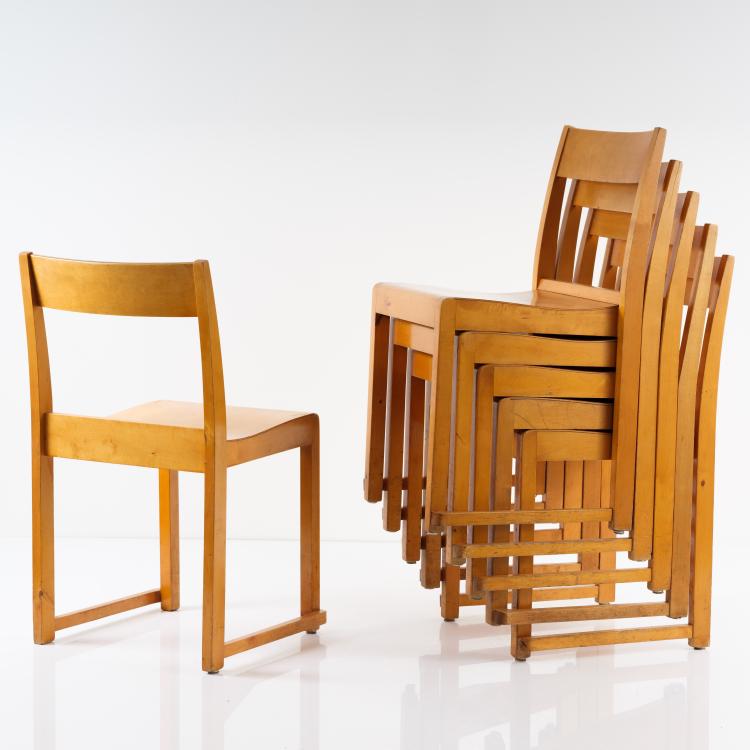 Bild 6 zu Objekt, Sechs Stapelst&uuml;hle 'Orkesterstolen', 1932, Sven Markelius, Svenska M&ouml;belfabrikerna, Bodafors, 154A 77