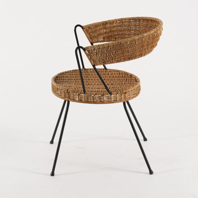 Bild 7 zu Objekt, Korbtisch mit drei St&uuml;hlen, um 1950, NKs Verkst&auml;der, Nyk&ouml;ping (zugeschrieben), 155B 402