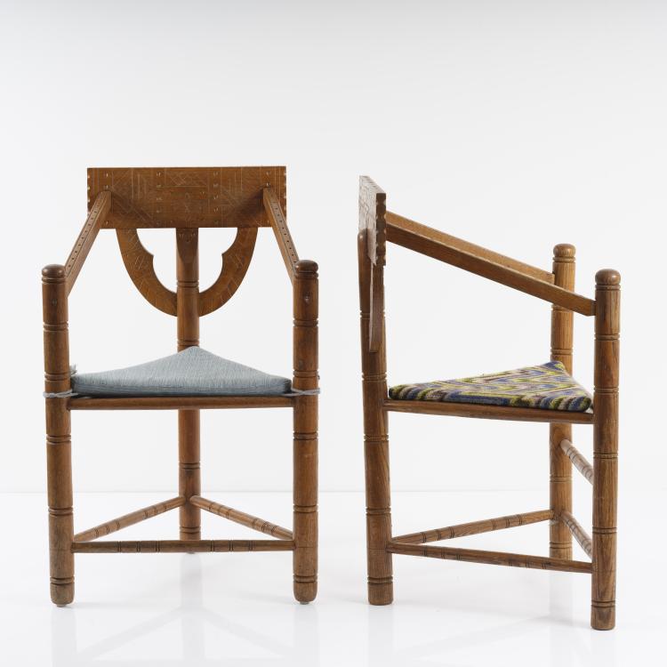 Hauptbild zu Objekt, Zwei Armlehnst&uuml;hle 'Munk', 1930/40er Jahre, Schweden, 155B 281
