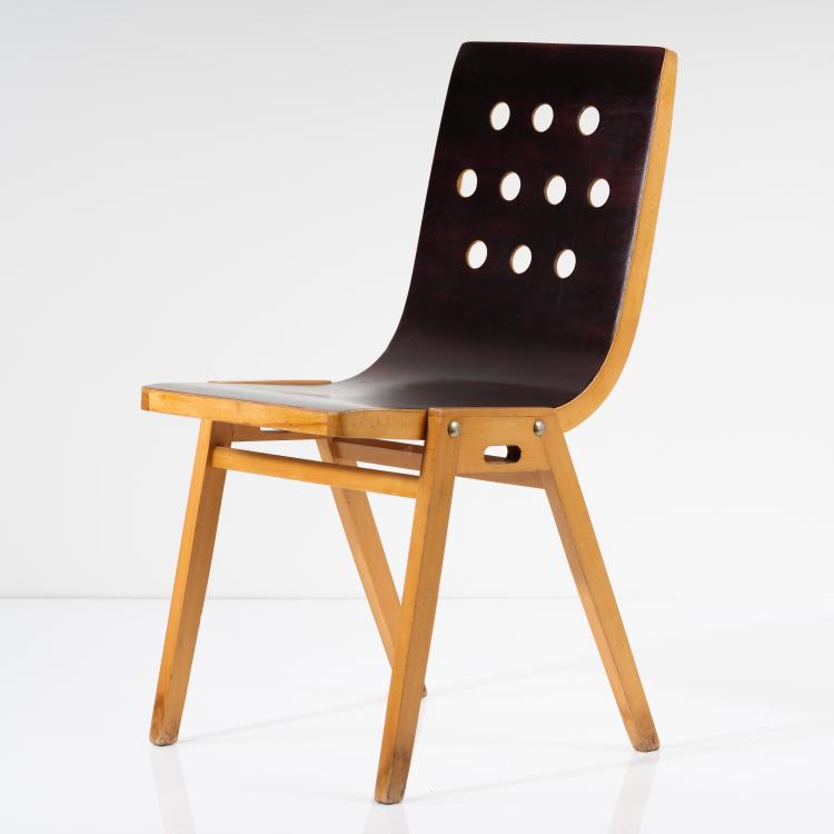 Hauptbild zu Objekt, 'Stadthallenstuhl - 3-4-3', 1951, Roland Rainer, E. & A. Pollak, Wien, 155B 416