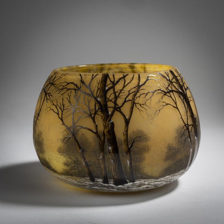 Bild 2 zu Objekt, Gro&szlig;e Jardiniere 'Cr&eacute;puscule neige' oder 'Paysage hiver', um 1906, Daum Fr&egrave;res, Nancy, 153B 132