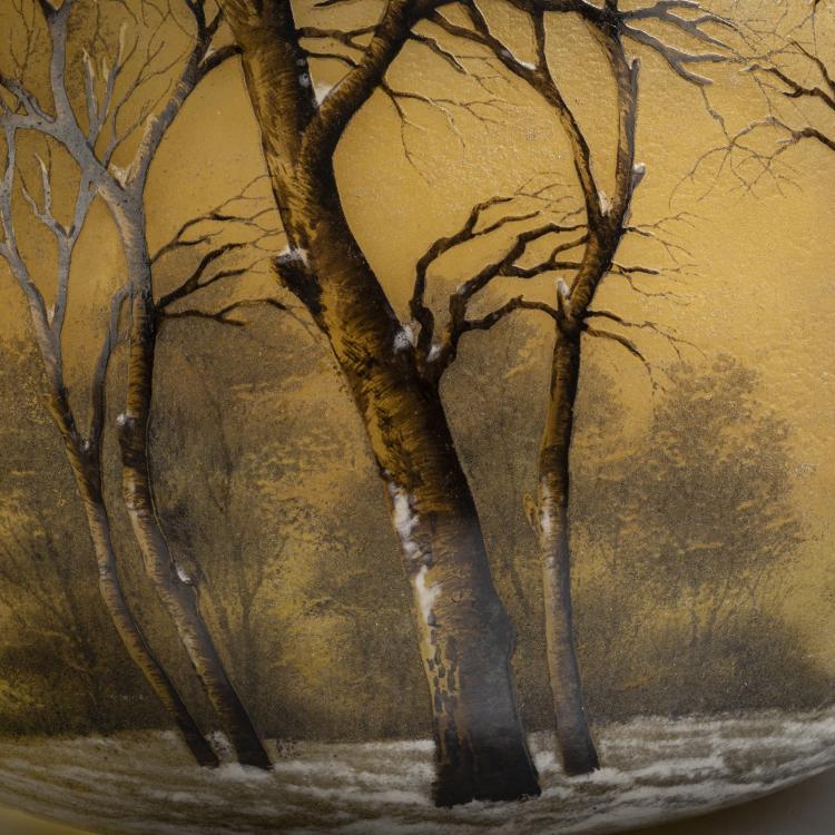 Bild 3 zu Objekt, Gro&szlig;e Jardiniere 'Cr&eacute;puscule neige' oder 'Paysage hiver', um 1906, Daum Fr&egrave;res, Nancy, 153B 132