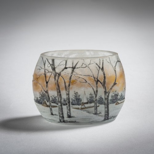 Miniature vase 'Paysage en hiver', c. 1910