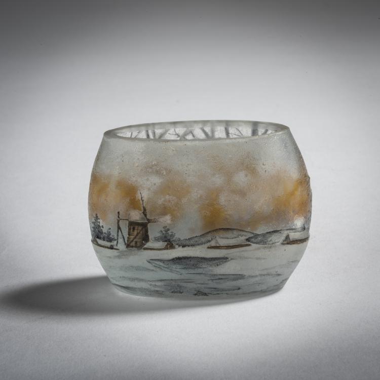 Bild 2 zu Objekt, Miniaturvase 'Paysage en hiver', um 1910, Daum Fr&egrave;res, Nancy, 153B 167
