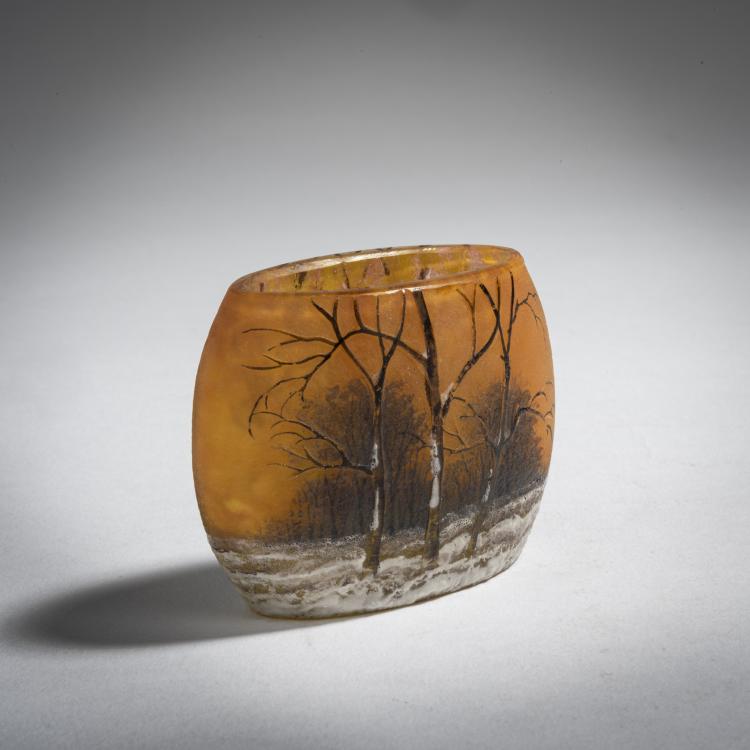 Bild 1 zu Objekt, Miniaturvase 'Cr&eacute;puscule neige' oder 'Paysage hiver', um 1906, Daum Fr&egrave;res, Nancy, 153B 133