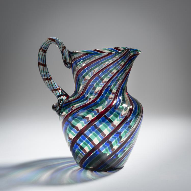 Hauptbild zu Objekt, 'A canne ritorte' jug, c. 1955, Fulvio Bianconi, Venini & C., Murano, 155C 783