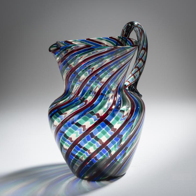 Bild 1 zu Objekt, 'A canne ritorte' jug, c. 1955, Fulvio Bianconi, Venini & C., Murano, 155C 783