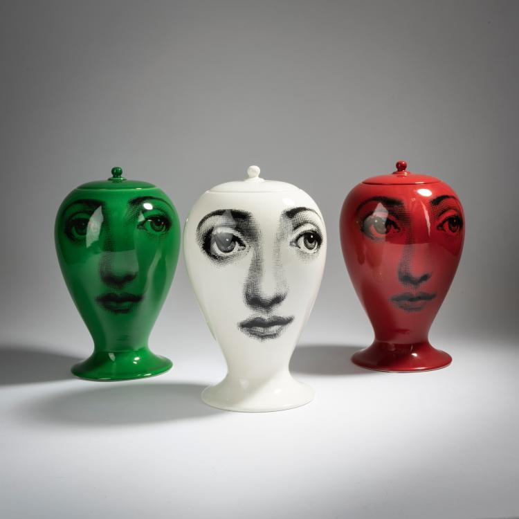 Hauptbild zu Objekt, Drei Vasen 'Buonanotte', 2000er Jahre, Barnaba Fornasetti,Piero Fornasetti, Fornasetti, Mailand, 154A 138