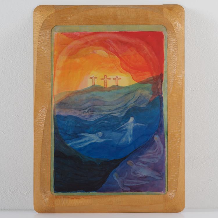 Hauptbild zu Objekt, Anthroposophischer Bilderrahmen, um 1950, Rudolf Steiner (Umkreis),Marei Herrmann, Herrmann, Marei; Dornach, Schnitzwerkstatt, 154A 26