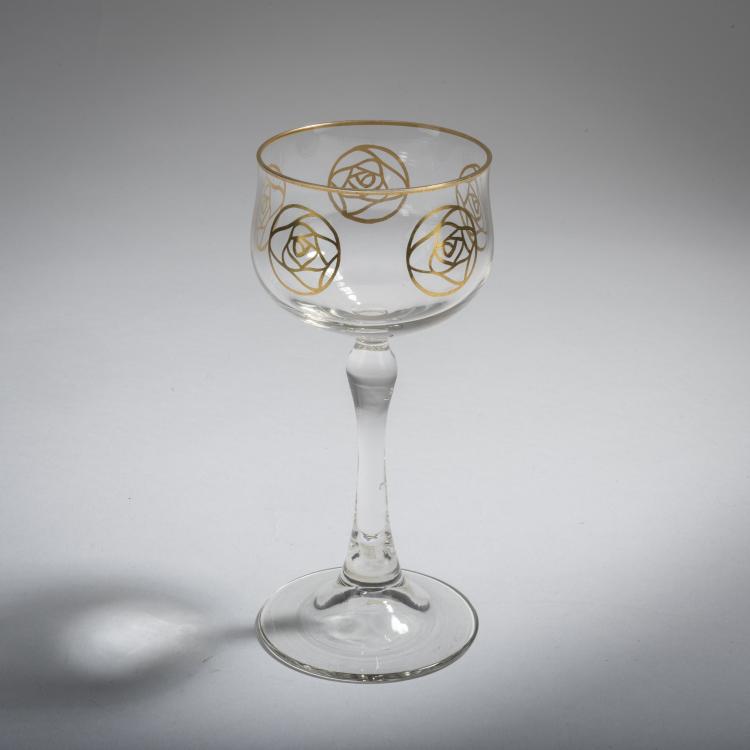 Bild 2 zu Objekt, 'Golden Rose' wine glass, c. 1903, Hans Christiansen, Theresienthaler Krystallglasfabrik, 153B 408