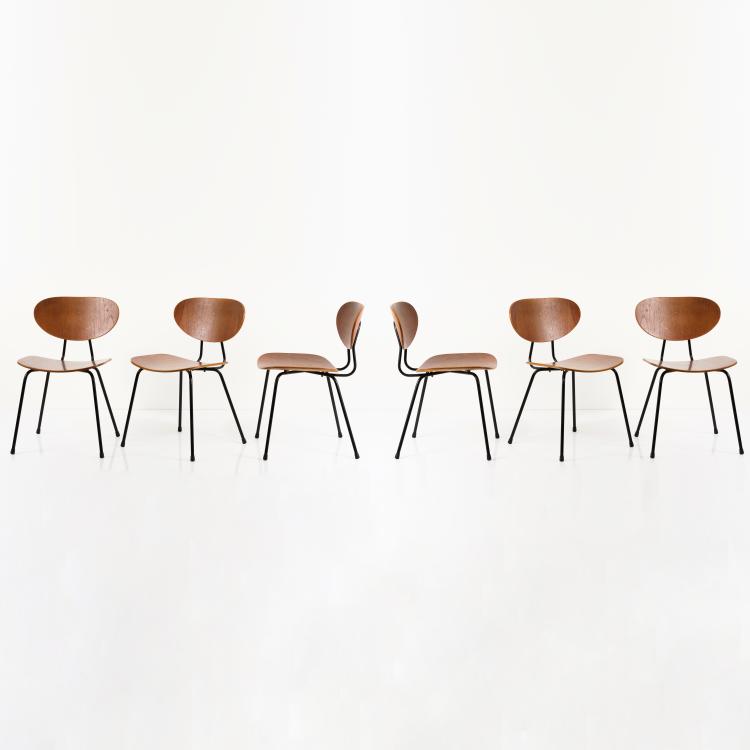 Hauptbild zu Objekt, Set of six '145' side chairs, 1954, Kurt Nordstr&ouml;m, Knoll International, New York, 154A 159