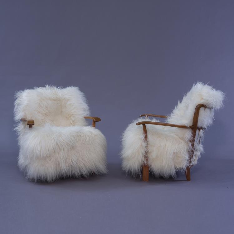 Bild 2 zu Objekt, Zwei Armlehnsessel, 1940er Jahre, Hansen, Fritz, Kopenhagen (zugeschrieben), 155B 325