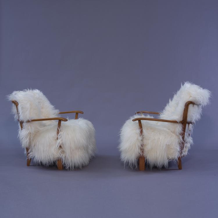 Bild 3 zu Objekt, Zwei Armlehnsessel, 1940er Jahre, Hansen, Fritz, Kopenhagen (zugeschrieben), 155B 325