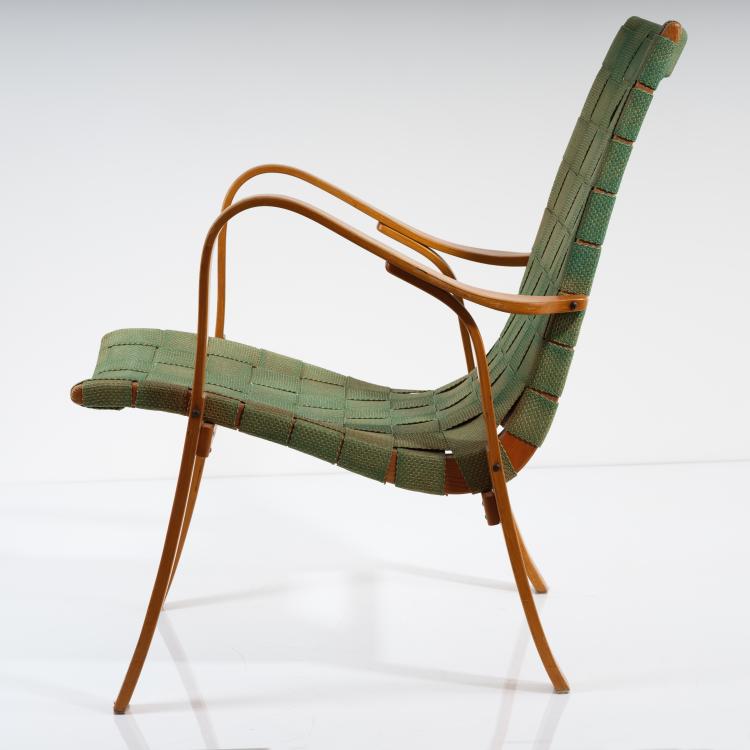 Bild 1 zu Objekt, Armlehnsessel, um 1950, Gustaf Axel Berg (zugeschrieben), V&auml;sby M&ouml;bel- och Inredningsfabrik, Upplands V&auml;sby, 155B 398