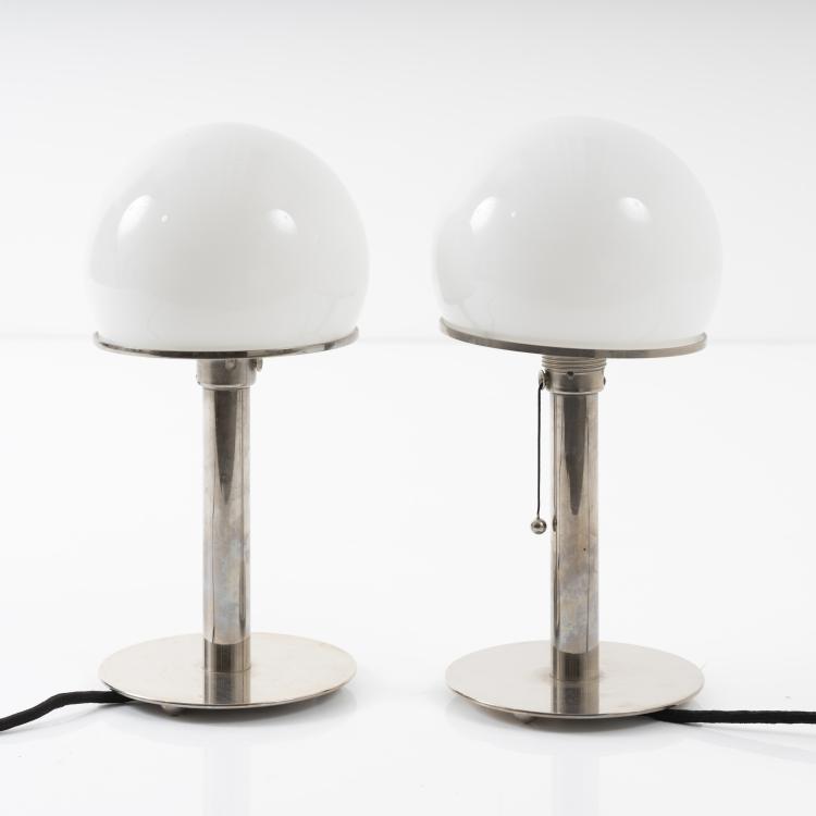 Hauptbild zu Objekt, Zwei Tischleuchten 'WA 24', 1924, Wilhelm Wagenfeld, Tecnolumen, Bremen, 155B 259