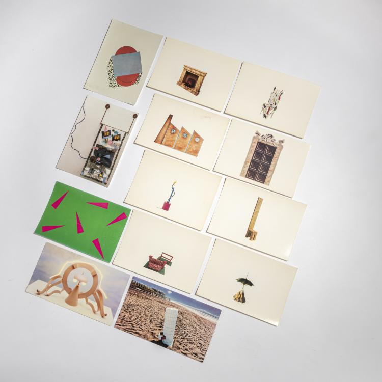 Hauptbild zu Objekt, Set of 13 postcards, 1970 / 80s, Andrea Branzi,Michele De Lucchi,Bruno Gregori,Alessandro Guerriero,Ettore Sottsass, Galeria dei Lucidi Inganni, Mailand; Studio Alchimia, Mailand; Anthologie Quartett, Bad Essen, 155A 100