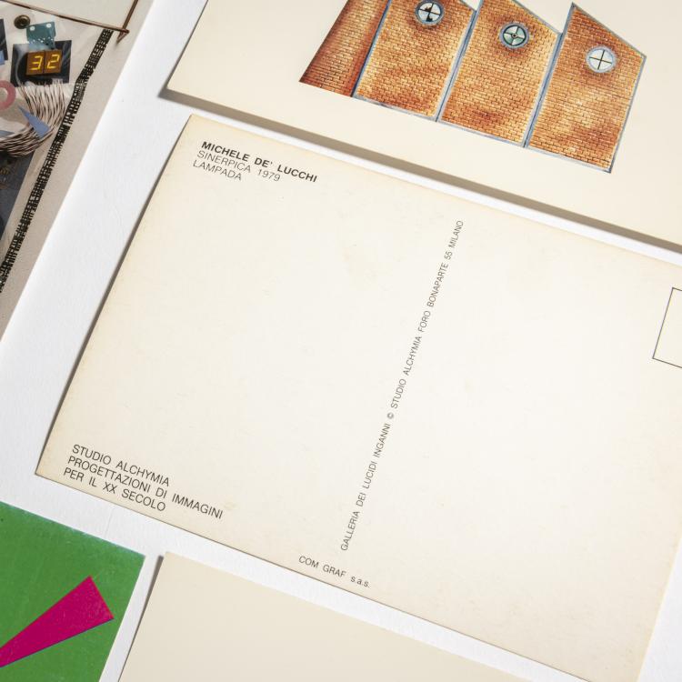 Bild 1 zu Objekt, Set of 13 postcards, 1970 / 80s, Andrea Branzi,Michele De Lucchi,Bruno Gregori,Alessandro Guerriero,Ettore Sottsass, Galeria dei Lucidi Inganni, Mailand; Studio Alchimia, Mailand; Anthologie Quartett, Bad Essen, 155A 100