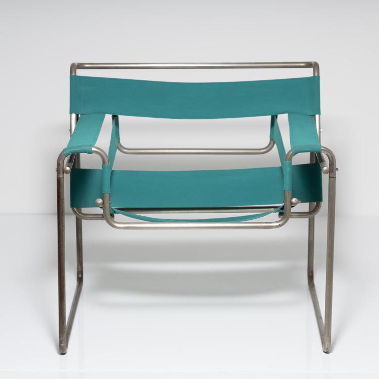 Bild 4 zu Objekt, Armlehnsessel 'B3' - 'Wassily', 1925, Marcel Breuer, Standard M&ouml;bel, Berlin (zugeschrieben), 154A 30