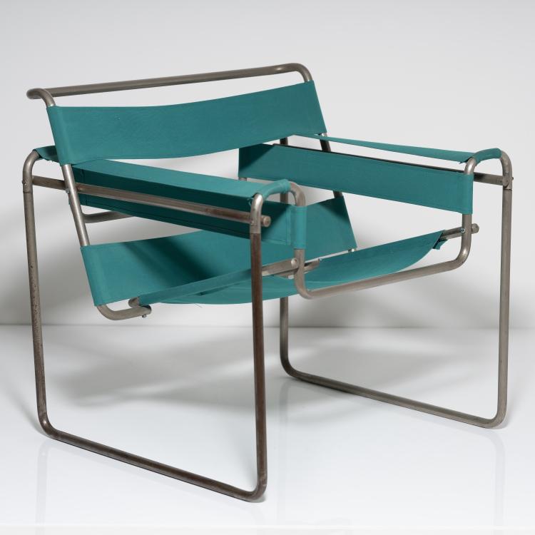 Bild 8 zu Objekt, Armlehnsessel 'B3' - 'Wassily', 1925, Marcel Breuer, Standard M&ouml;bel, Berlin (zugeschrieben), 154A 30