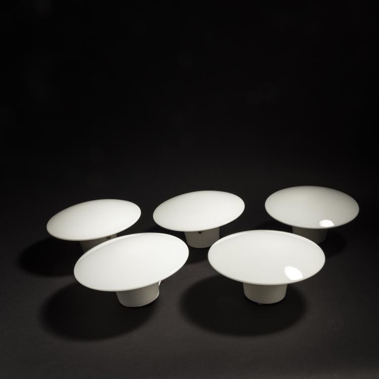 Hauptbild zu Objekt, Set of five 'Eklipta' wall lights, 1959, Arne Jacobsen, Poulsen, Louis, Kopenhagen, 154A 86