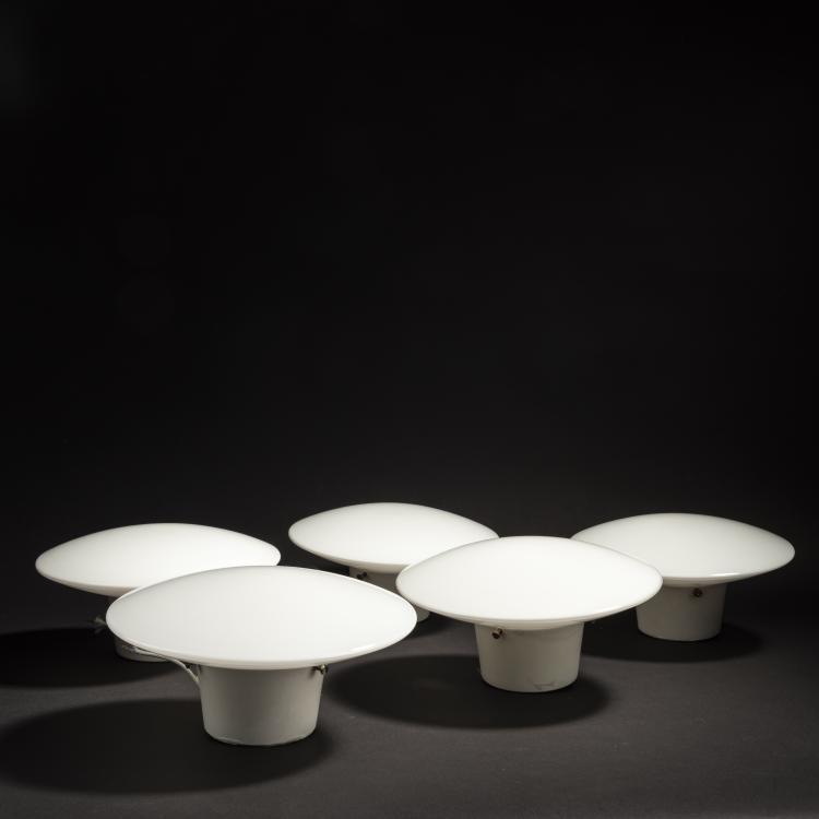 Bild 1 zu Objekt, Set of five 'Eklipta' wall lights, 1959, Arne Jacobsen, Poulsen, Louis, Kopenhagen, 154A 86