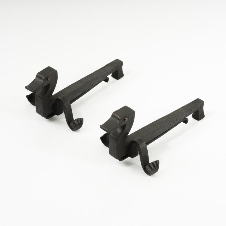 Hauptbild zu Objekt, Two firedogs, 1950s, Edouard Schenck, Frankreich, 155B 378