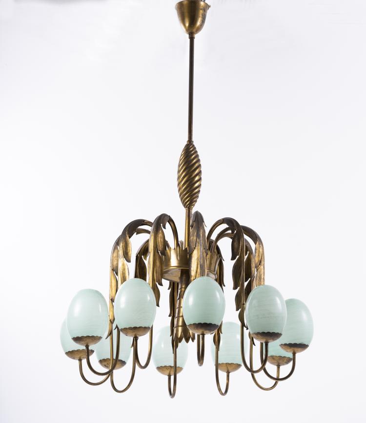 Bild 1 zu Objekt, Ceiling light, 1940/50s , Tomaso Buzzi (attributed), Venini & C., Murano (zugeschrieben), 154A 93