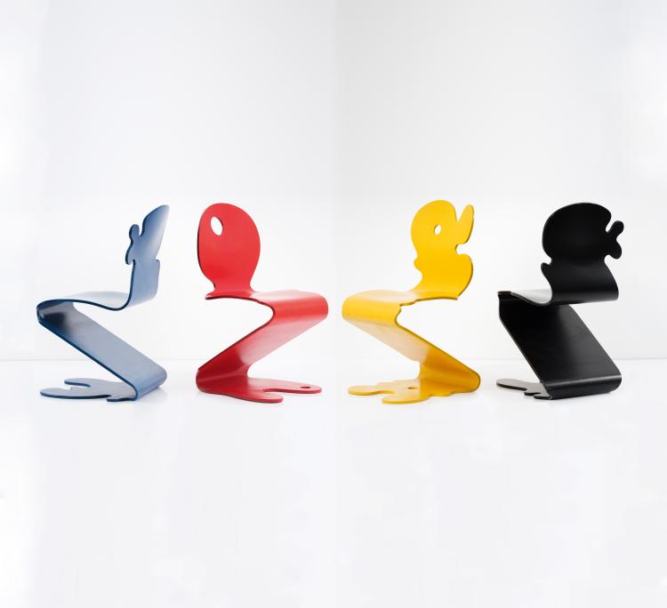 Hauptbild zu Objekt, Set of four 'Pantonic' chairs, 1992, Verner Panton, Hag, Norwegen, 154A 134