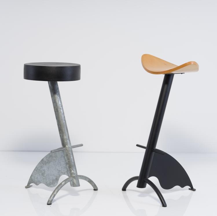 Hauptbild zu Objekt, Two 'Platform' bar stools, 1996, Maurizio Peregalli, Zeus, Savonarola, 155A 244