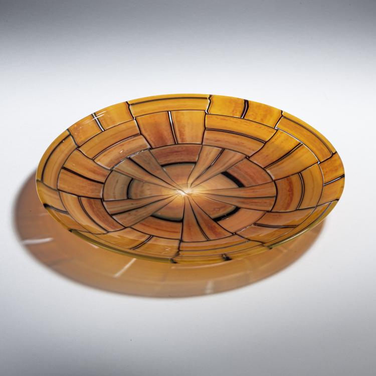 Hauptbild zu Objekt, 'Tessere ambra' plate, 1956, Ercole Barovier, Barovier & Toso, Murano, 155C 835