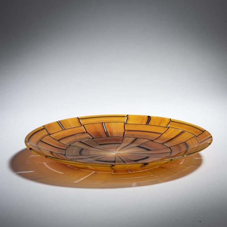 Bild 1 zu Objekt, 'Tessere ambra' plate, 1956, Ercole Barovier, Barovier & Toso, Murano, 155C 835