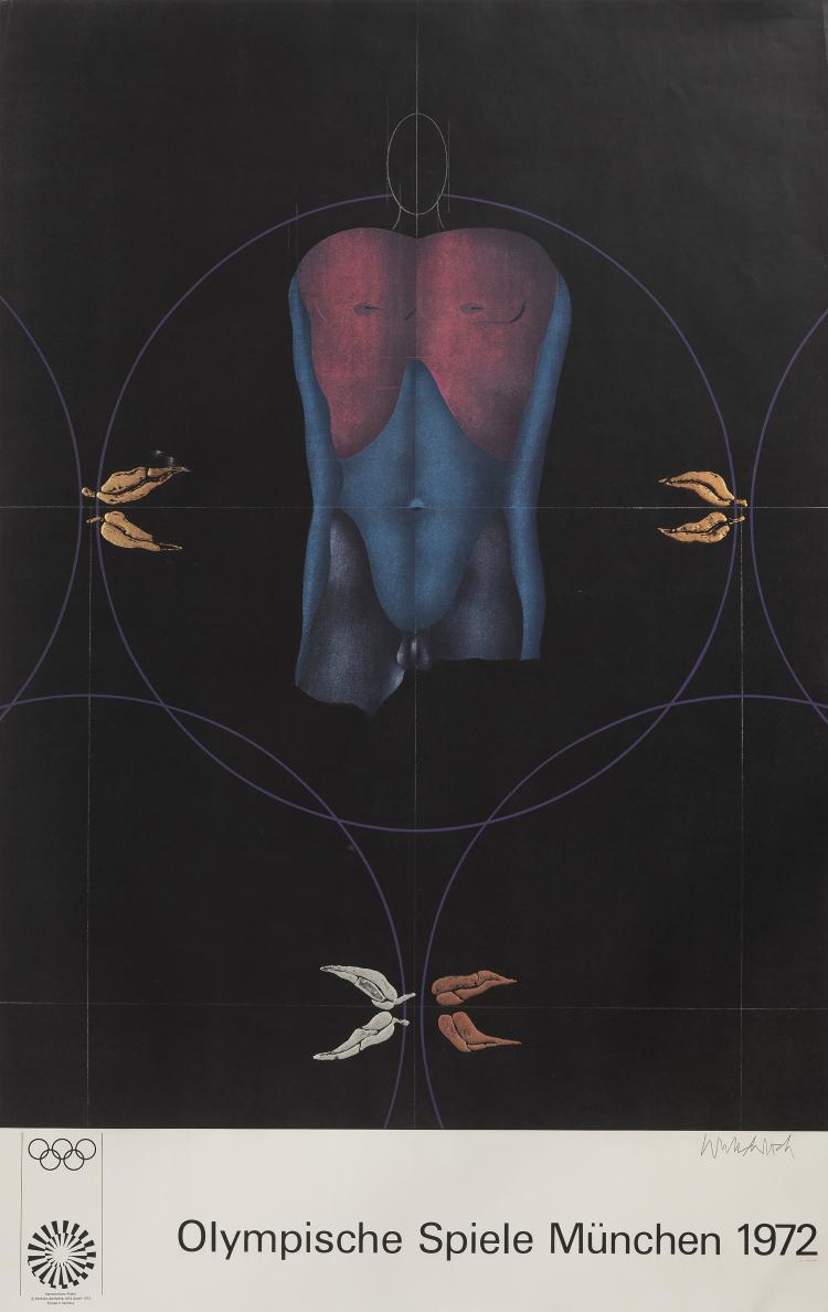Bild 2 zu Objekt, Mappe mit 5 Kunstplakaten Olympiade 1972, 1969-1972, Olympiade M&uuml;nchen 1972, 155B 556
